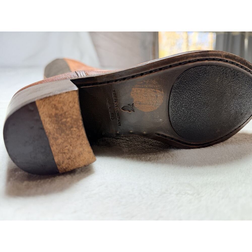 Frye Melissa Button Brown Leather Riding Boots Sz 6.5 B Tall Pull On Stretch 401 - Picture 7 of 13